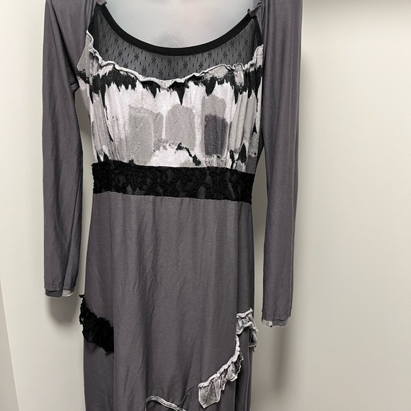 Grey, Black, Lace, Dress. - Picture 5 of 8